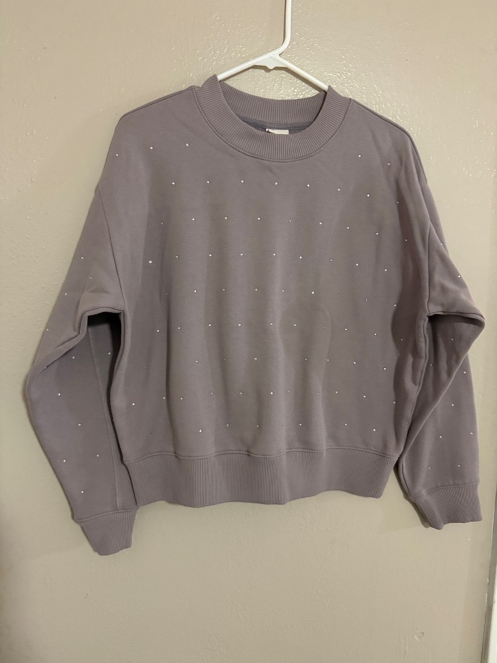 a new day Lavender Crewneck Sweatshirt with Stud Details